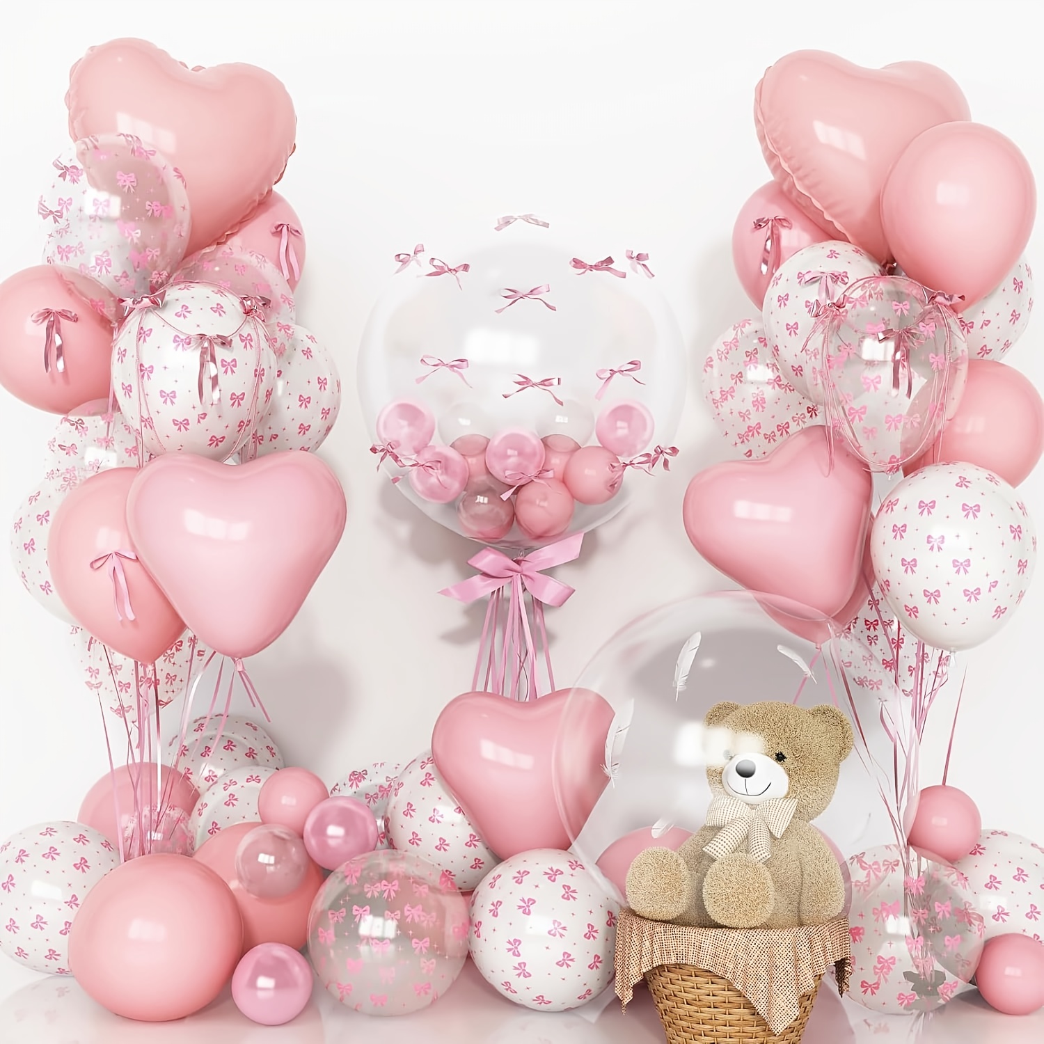 Wedding Supply In Bulk - 34개 투명 하트 모양 포일 라텍스