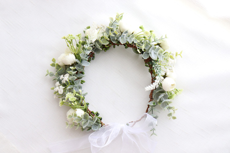 새로운 동백 꽃 화환 크라운 축제 머리띠 여성 헤어 액 - Wedding Arch Flower 리뷰 및 가격