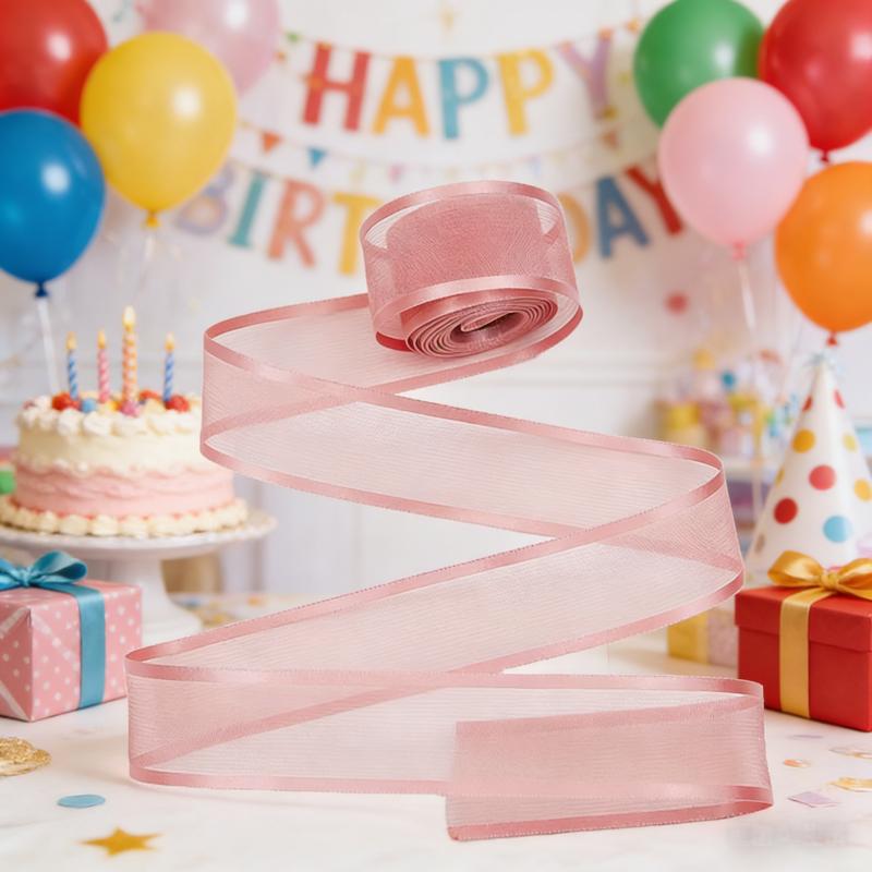 (5미터/팩)2.5cm 오간자 리본 와이드 엣지 리본  - Wedding Supply Wholesale 리뷰 및 가격