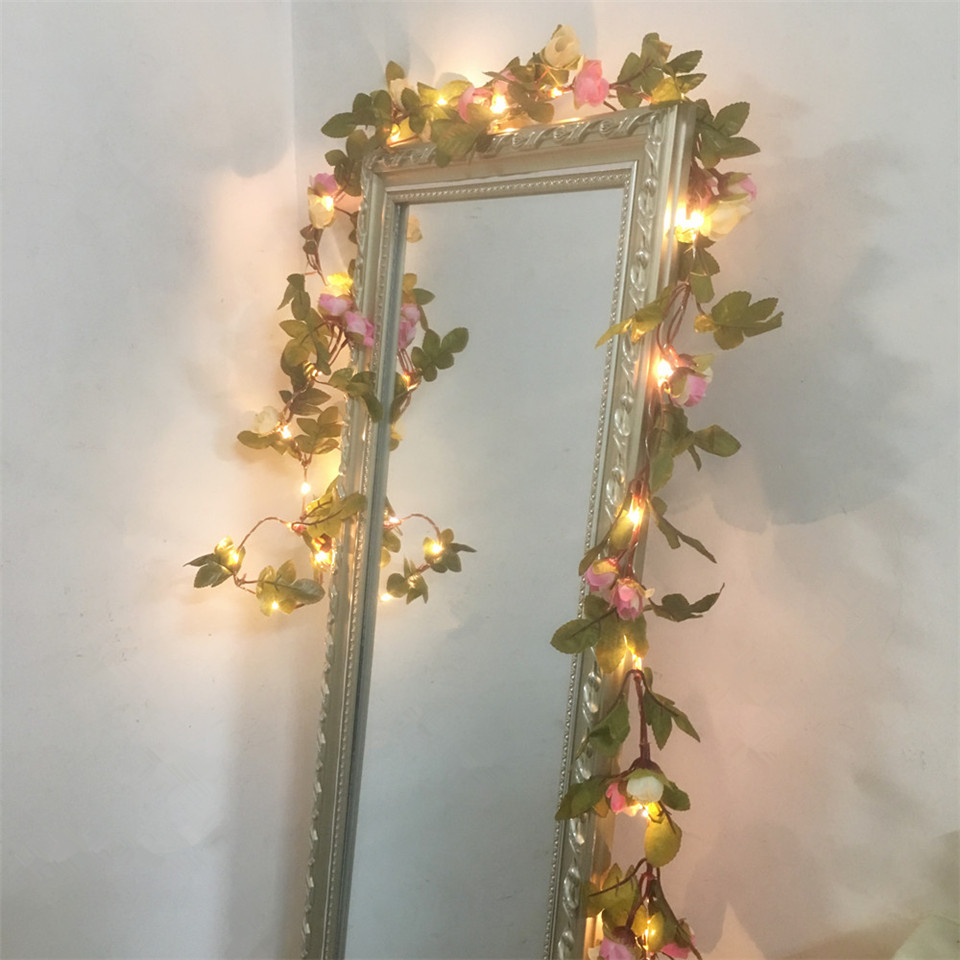 다찬 핸드메이드 2.2M 25 LED 핑크 장미 꽃 화 - Wedding Arch Flower 리뷰 및 가격