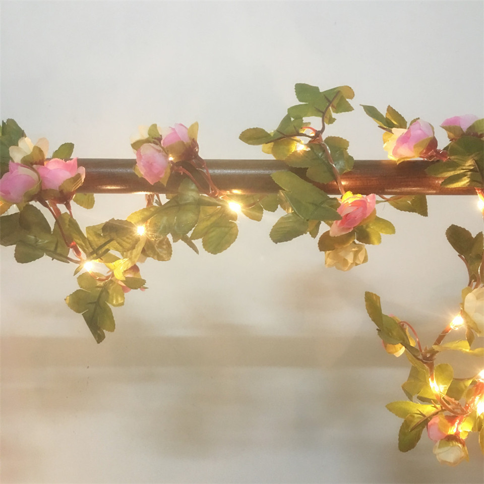 다찬 핸드메이드 2.2M 25 LED 핑크 장미 꽃 화 - Wedding Arch Flower 리뷰 및 가격