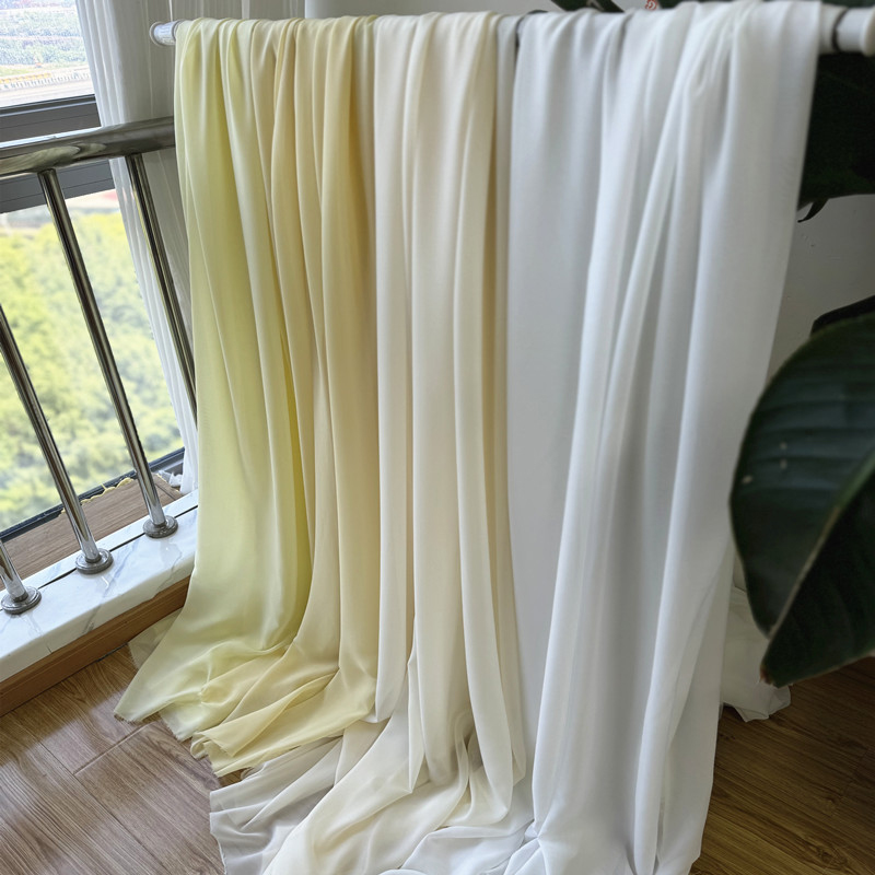 화이트 옐로우 쉬폰 원단 신부 웨딩 파티 장식, 조젯  - Wedding Backdrop Curtain 리뷰 및 가격