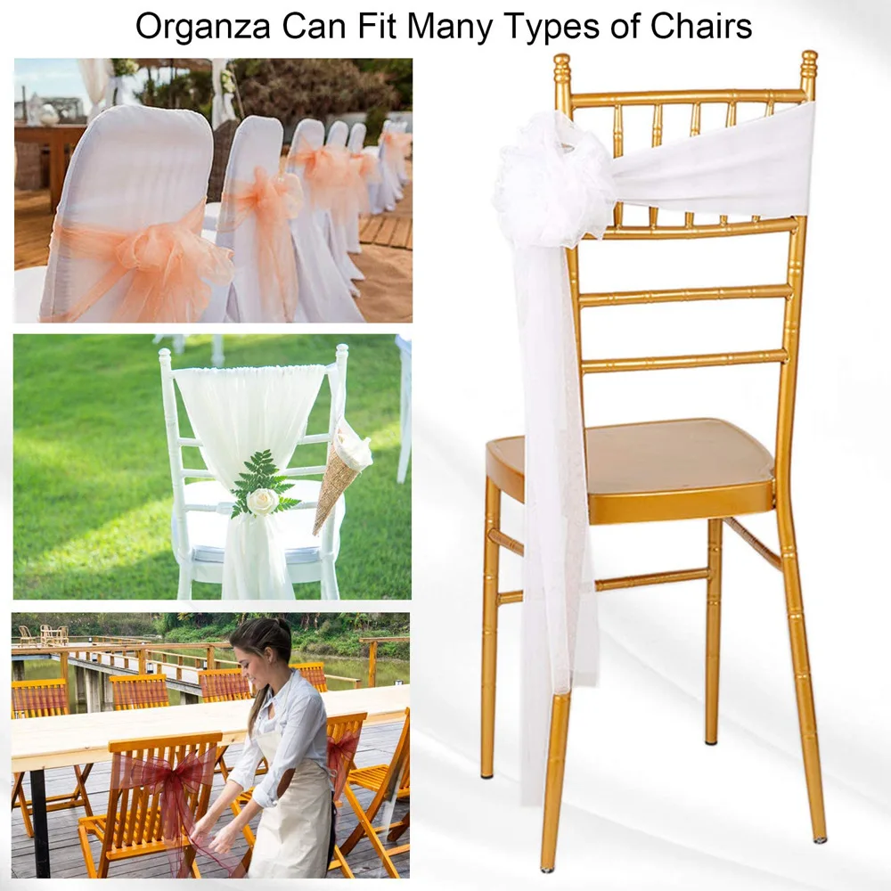 도매 10/50 팩 Organza 연회 의자 새시 새시 - Wedding Supply Wholesale 리뷰 및 가격