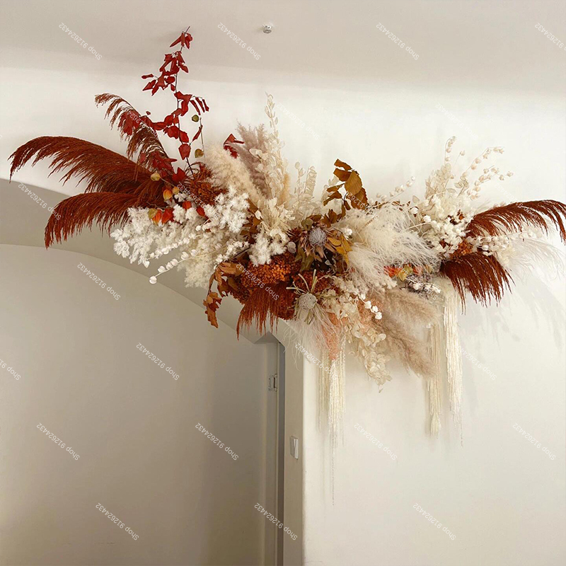 팜파스 그래스 인조 장미 꽃 팜 잎 인조 DIY 웨딩  - Wedding Arch Flower 리뷰 및 가격