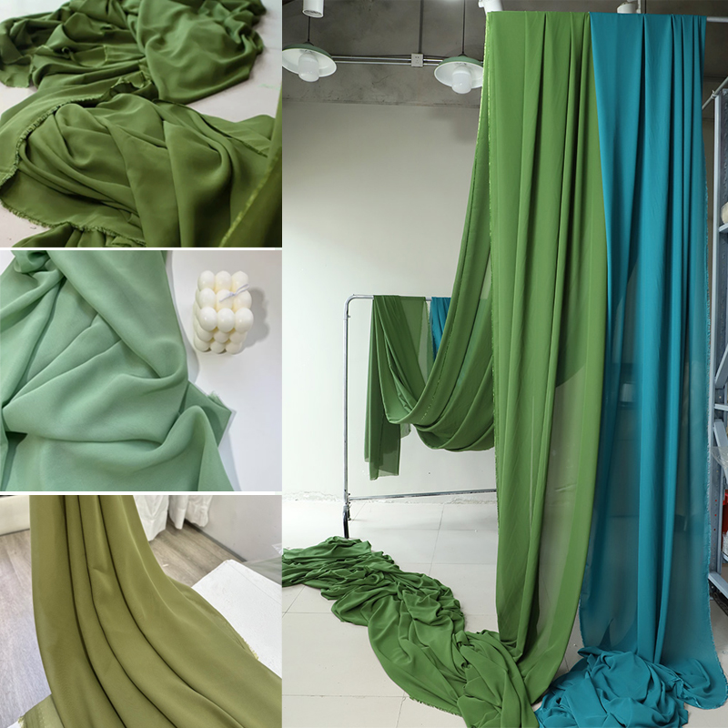 올리브 아보카도 그린 쉬폰 원단 신부 웨딩 파티 장식, - Wedding Backdrop Curtain 리뷰 및 가격