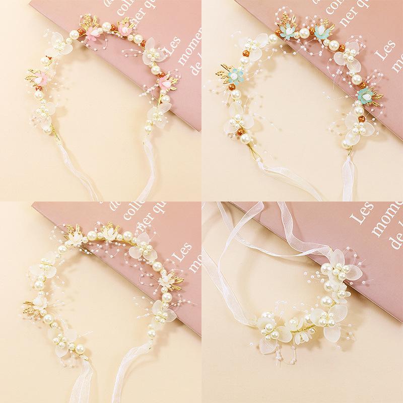 플라워 걸 헤드피스 수제 어린이 꽃 왕관 부드럽고 통기 - Wedding Arch Flower 리뷰 및 가격