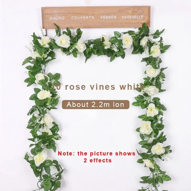1개 2.2M 인조 흰색 꽃 가짜 덩굴 식물 잎 인공  - Wedding Arch Flower 리뷰 및 가격