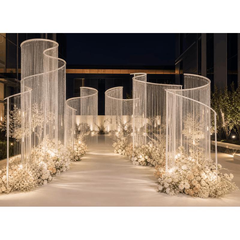 240-300cm 높이의 고급 S자형 철제 아치 및 라 - Wedding Backdrop Curtain 리뷰 및 가격